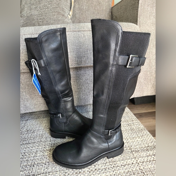 Black Knee-High Riding Boots Women's NWT White Mountain Meditate - Picture 1 of 17